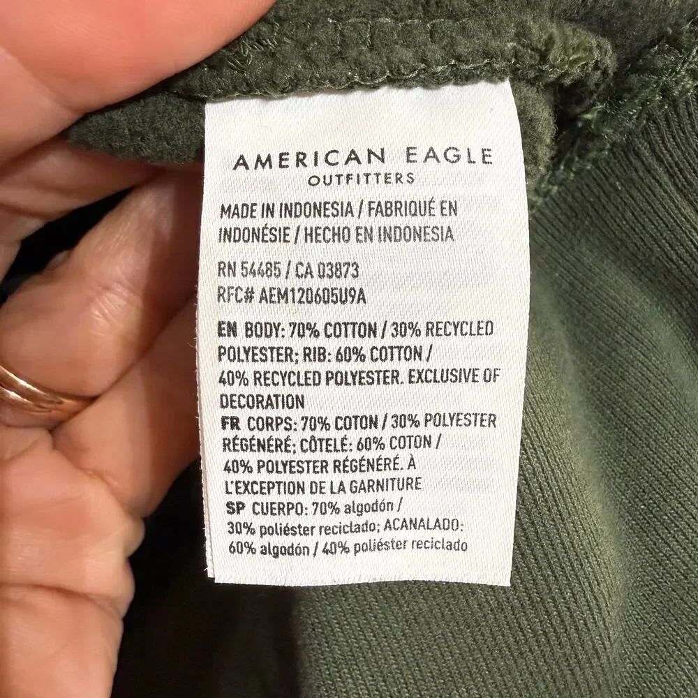 American Eagle Green Paris 1977 Graphic Sweatshirt Sz M